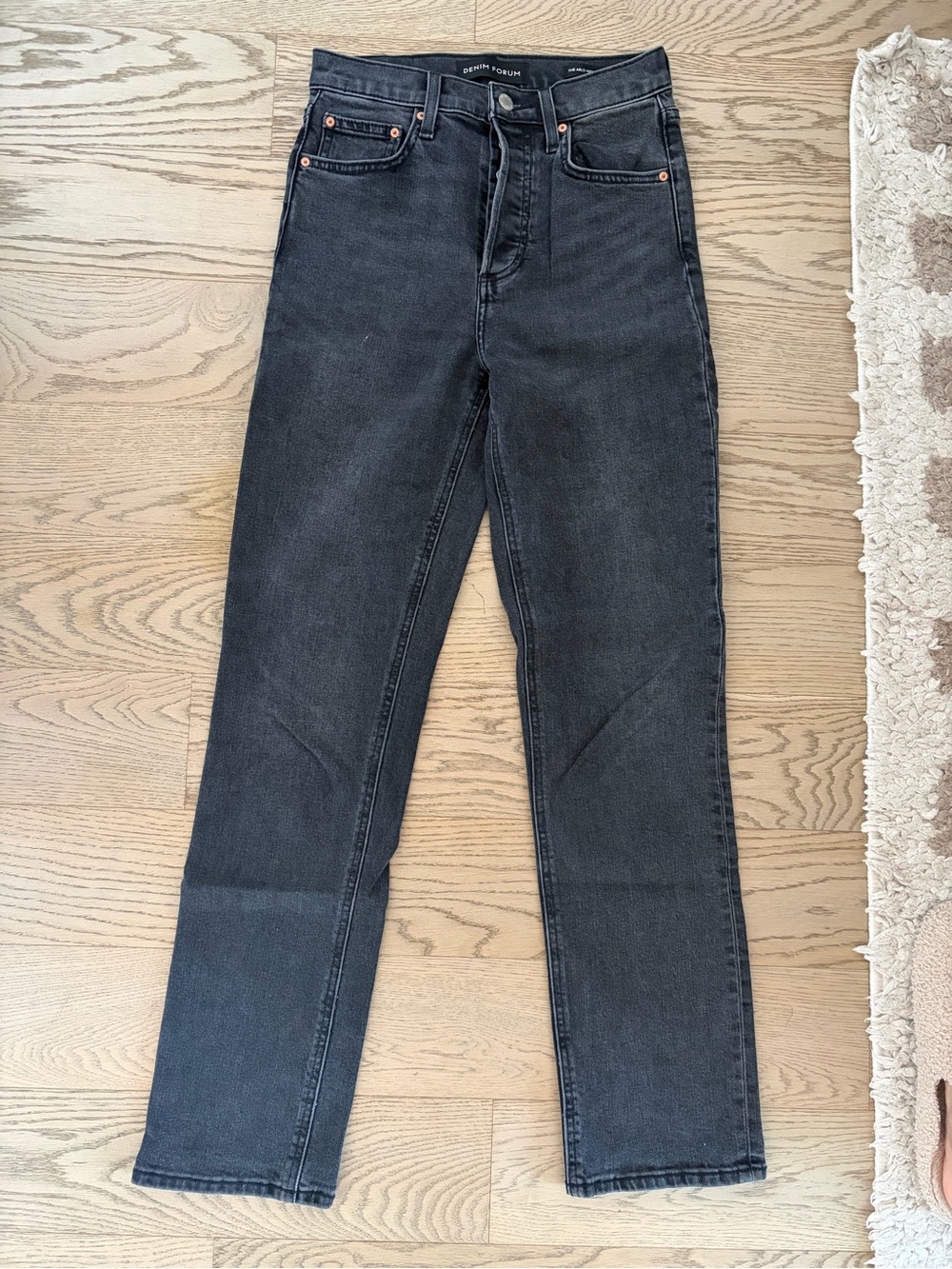 Denim Forum Women's Straight Leg Black Jeans